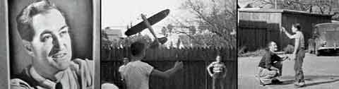 Jim Walker shows young boys the joy of Control Line flying with the Fireball and Firebaby U-Control balsa model planes