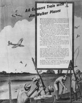 Interceptor in the air as gunnery target - Jim Walker's folding wing glider is off to war